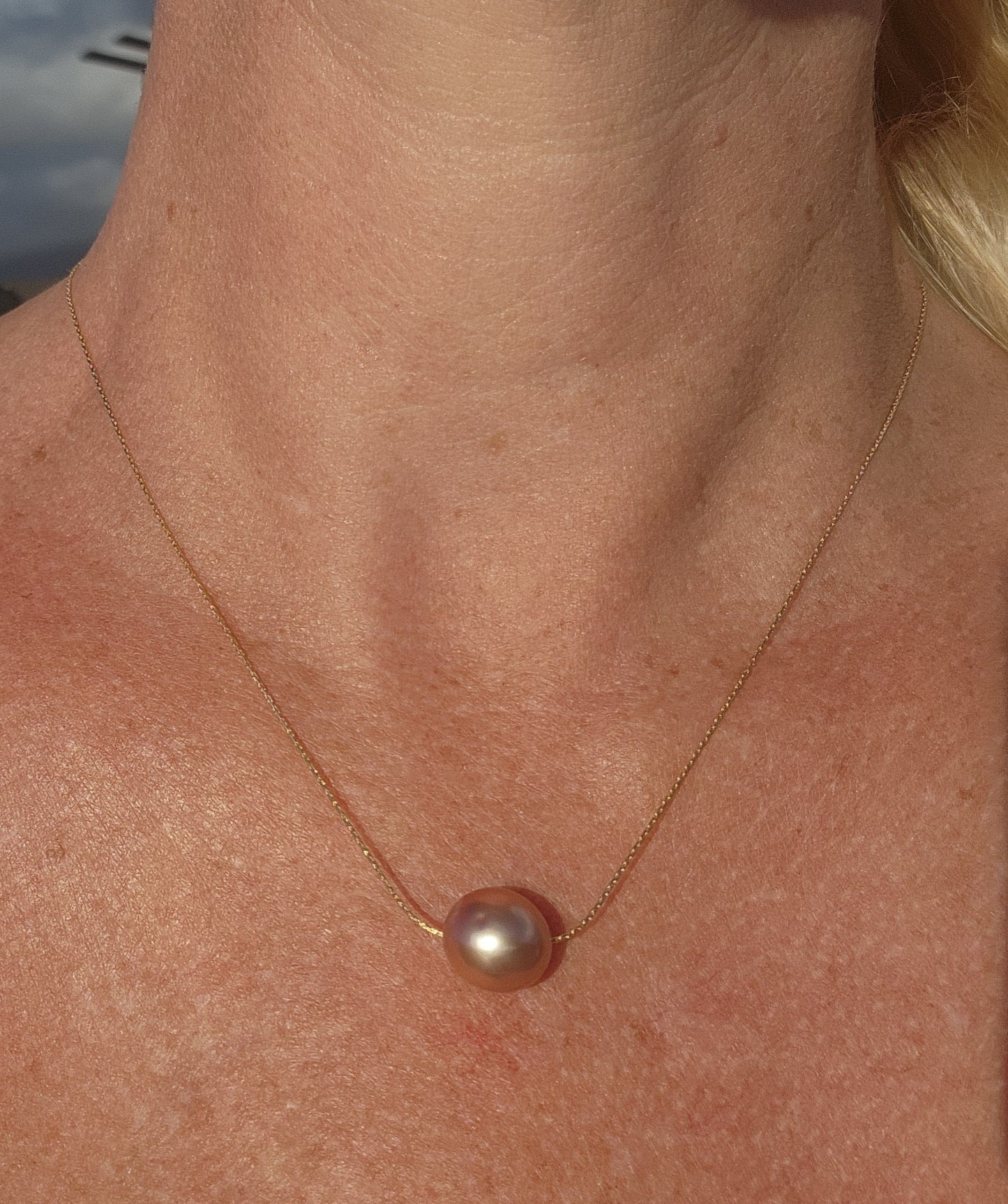 Pearl Edison 14kgf float Necklace