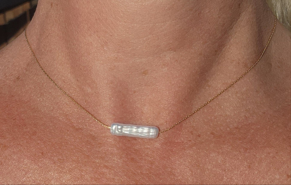 Pearl (stick) q4kgf float Necklace