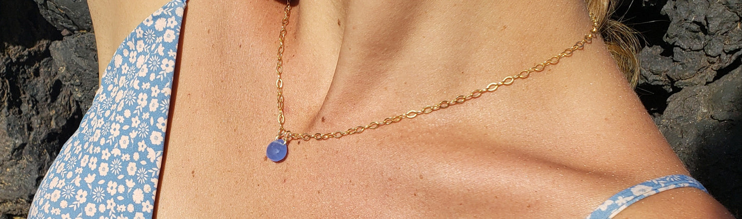 Chalcedony14k GF necklace