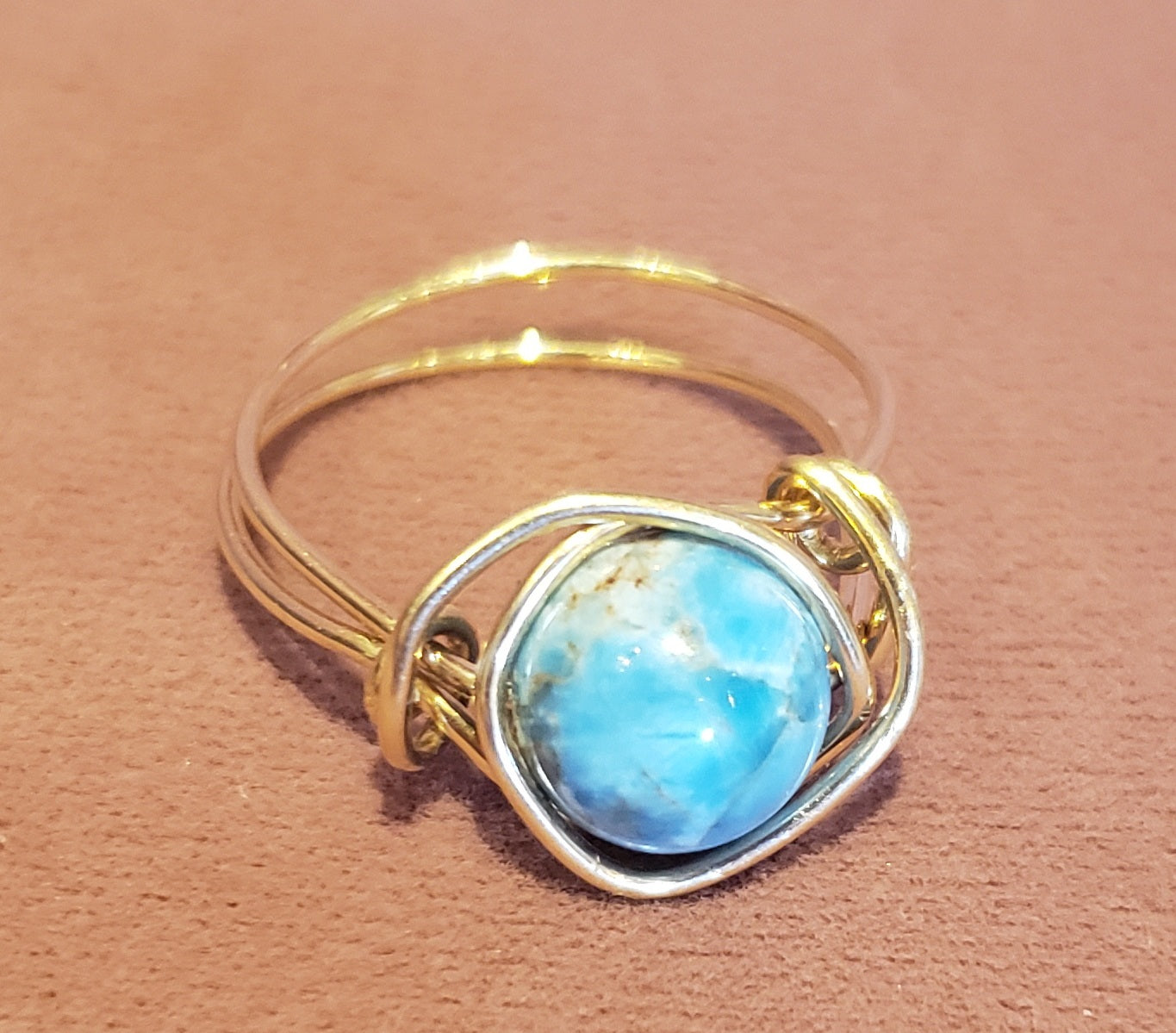 Apatite GF wire wrapped Ring