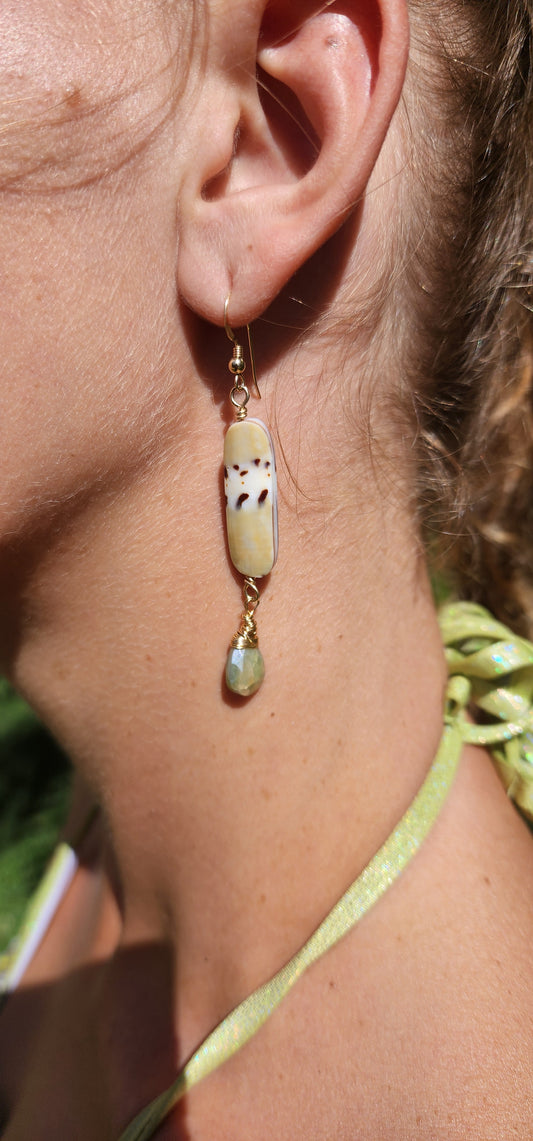 Cone shell jade  dangles