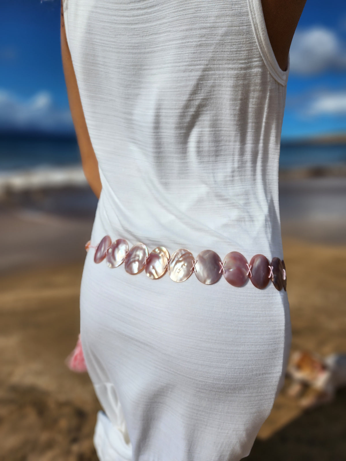 Everyone’s Mother Ceramic, Buoy, and Shell belt MOTHER OF PEARL BELT – MAUI MERMADE JEWELRY main image 4