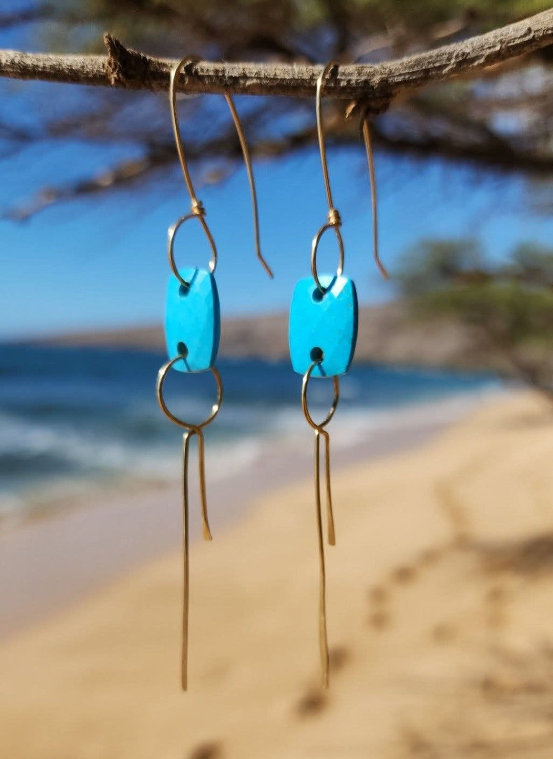 Howlite 14k gold fill dangle Earrings